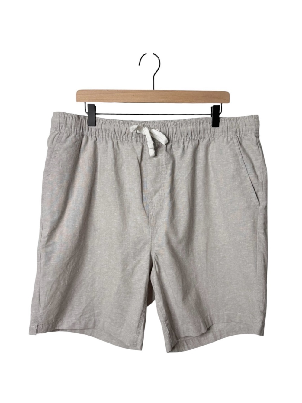 Tenth + Ocean Linen Washable Linen Shorts Frappe Grey Brown Men's Size XXL
